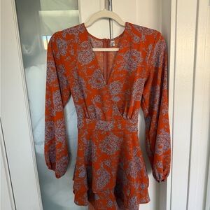 Floral Orange Romper